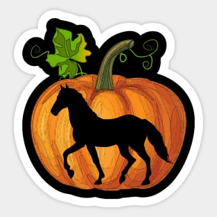 Horse in pumpkin Sticker